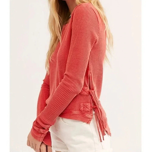 Free People FP One Cropped Interlaken Top in Red - Picture 2 of 9